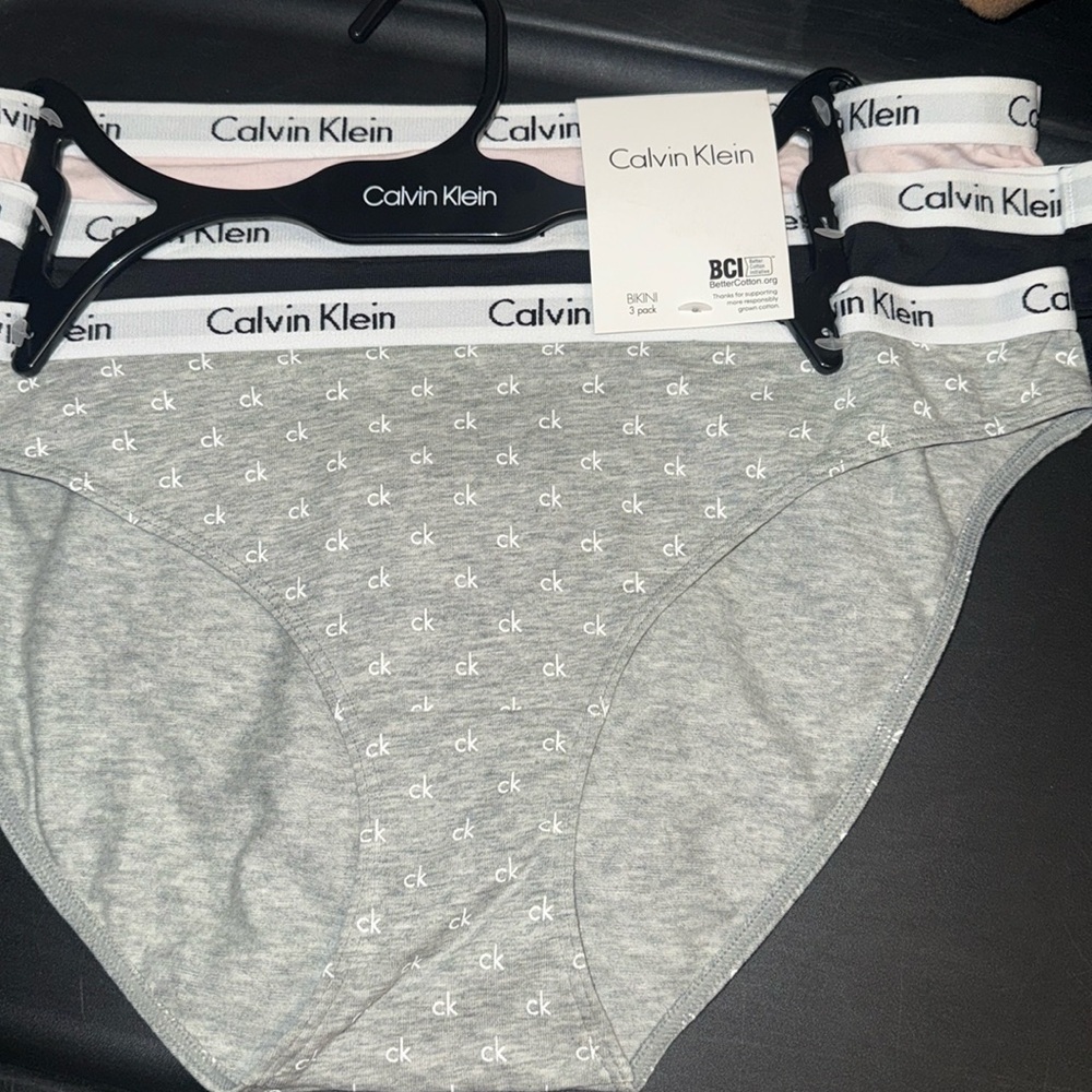 Calvin Klein three pack bikini panties, new